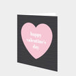 Happy Valentine's Day Pink On Black Heart Card