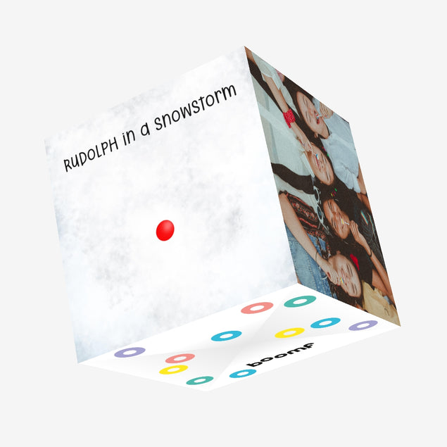 Rudolph In A Snowstorm Christmas Confetti-exploding Greetings Card