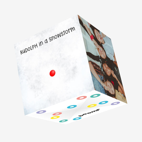 Rudolph In A Snowstorm Christmas Confetti-exploding Greetings Card