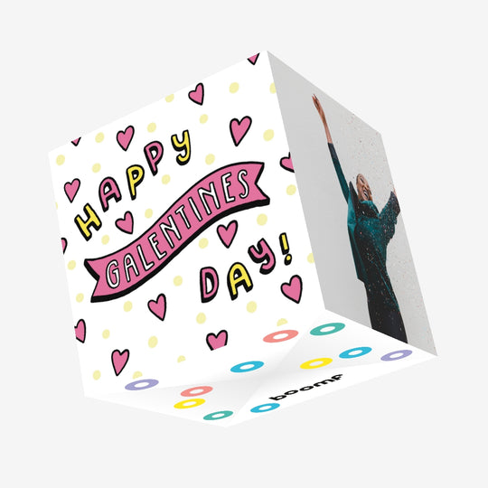 Happy Galentines Day Confetti-exploding Greetings Card