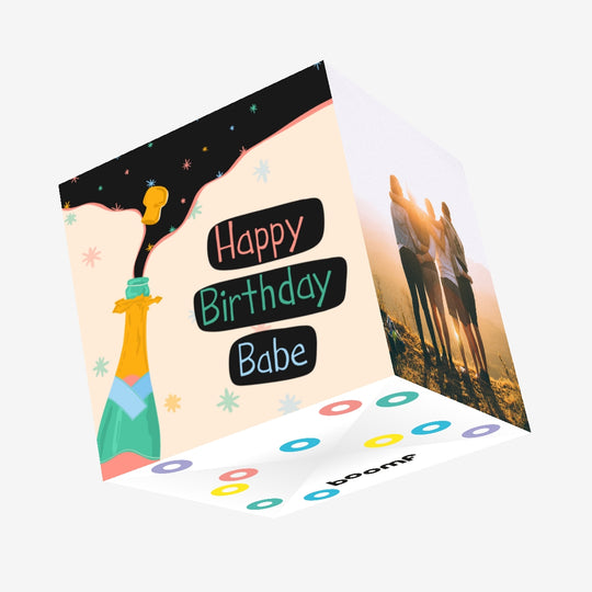 Birthday Babe Pop The Fizz Confetti-exploding Greetings Card