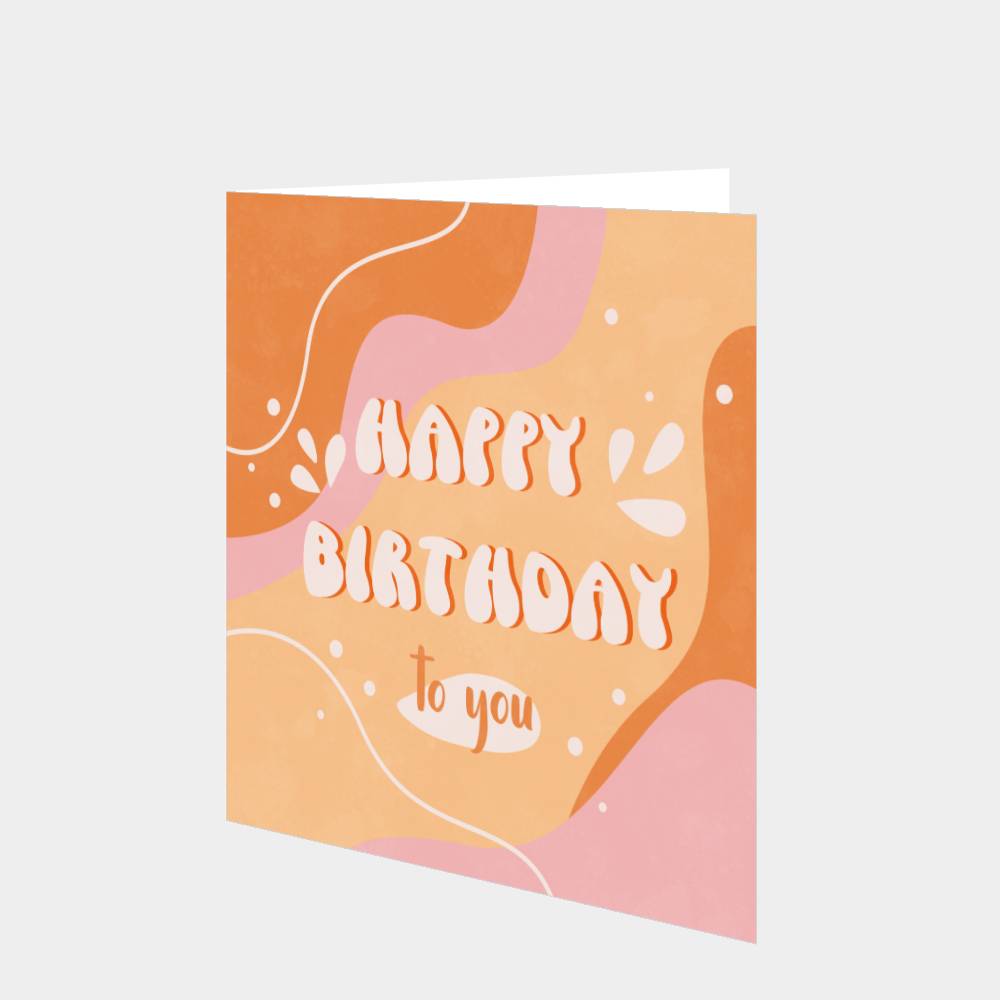 Happy Birthday To You Orange Swirls Card – Boomf