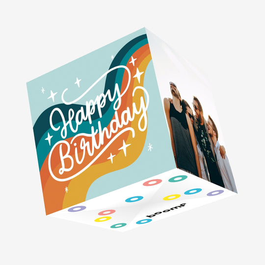 Retro Birthday Confetti-exploding Greetings Card