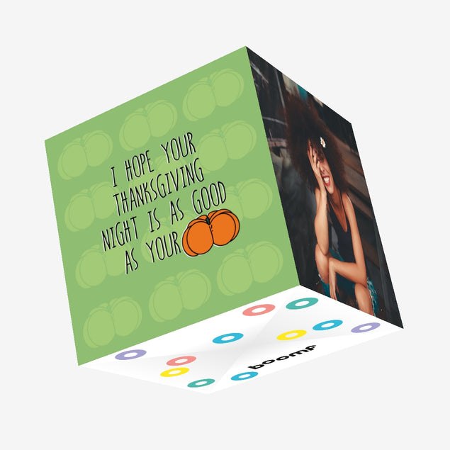Green Background Adult Pumpkin Thanksgiving Day Confetti-exploding Greetings Card