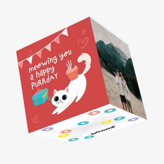 Cat Happy Purrday Confetti-exploding Greetings Card