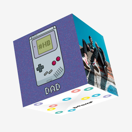 Retro Tetris Happy Birthday Dad Confetti-exploding Greetings Card