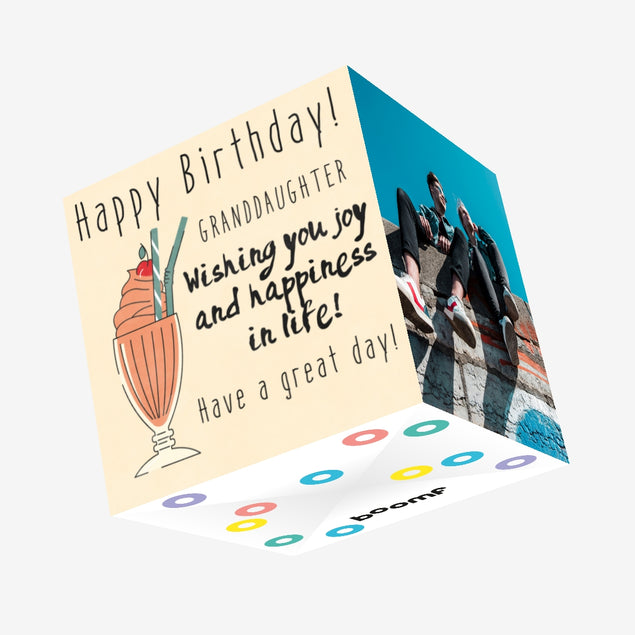 Milkshake Happy Birthday Granddaughter Wishing You Joy And Happiness Confetti-exploding Greetings Card