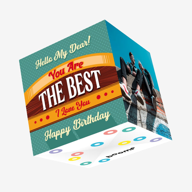 Vintage Poster Happy Birthday My Dear Confetti-exploding Greetings Card