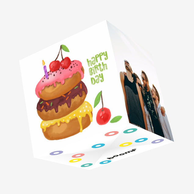 Happy Birthday Donut Confetti-exploding Greetings Card