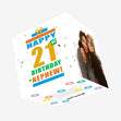 Happy 21st Birthday Nephew Gift Confetti-exploding Greetings Card