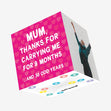 Mum, Thanks For Carrying Me For 9 Months And 30 Odd Years Confetti-exploding Greetings Card