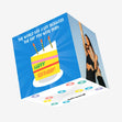 Blue Background Cake Happy Birthday Confetti-exploding Greetings Card
