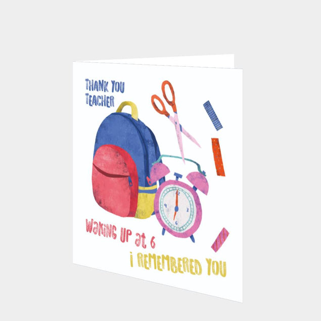 Waking Up At 6 Teacher Card