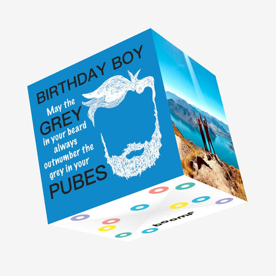 The grey in your beard Confetti-exploding Greetings Card