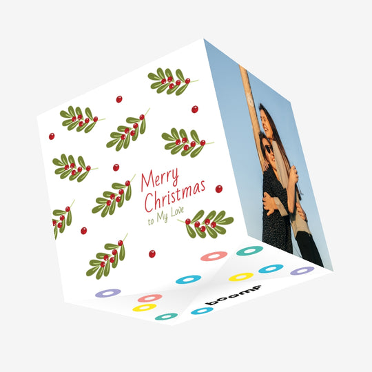 Merry Christmas My Love Mistletoe Confetti-exploding Greetings Card