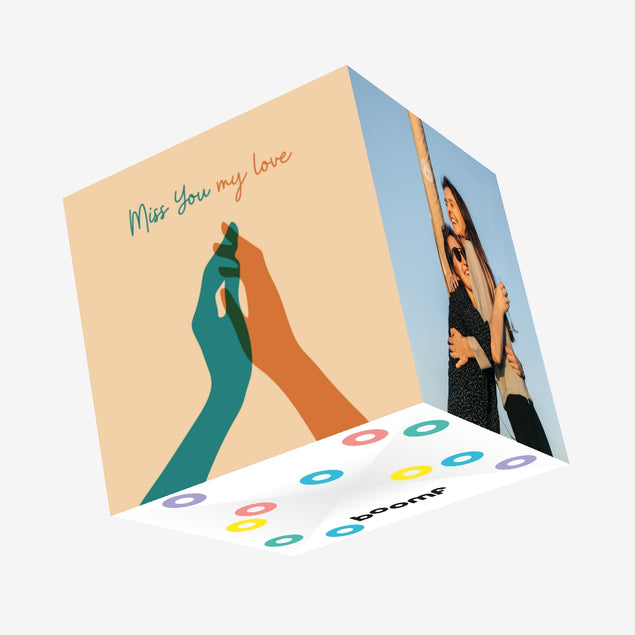 Touching Hands Miss You My Love Confetti-exploding Greetings Card