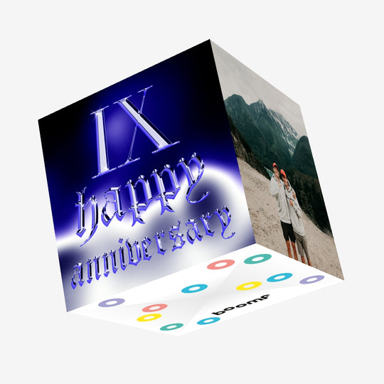 Happy 9th Anniversary Shining Roman Numerals Confetti-exploding Greetings Card