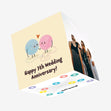 Happy 7th Wedding Anniversary Cute Balls Of Yarn Confetti-exploding Greetings Card