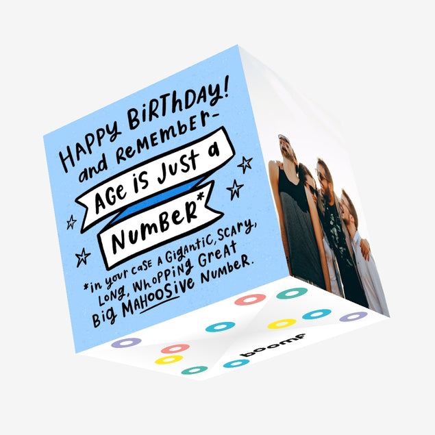 Age Is Just A Number Blue Confetti-exploding Greetings Card