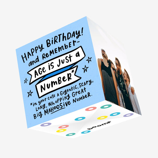 Age Is Just A Number Blue Confetti-exploding Greetings Card