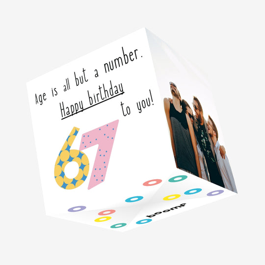 Happy 67th Birthday To You! Confetti-exploding Greetings Card