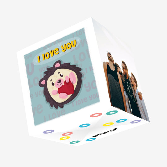 I Love You Adorable Hedgehog Valentine's Day Confetti-exploding Greetings Card