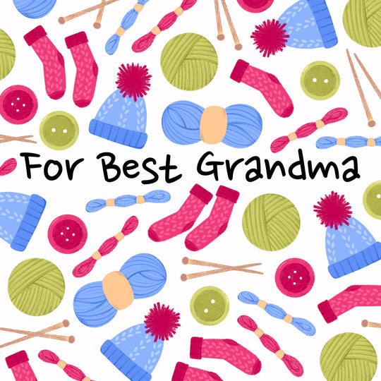 For Best Grandma Knitting Card