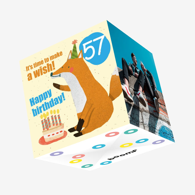 Make a Wish 57th Birthday Confetti-exploding Greetings Card