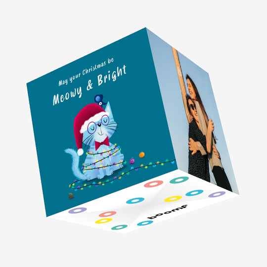 Meowy And Bright Christmas Confetti-exploding Greetings Card