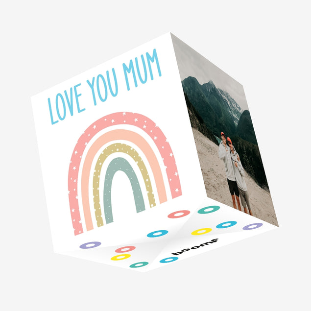 Love You Mum Rainbow Confetti-exploding Greetings Card