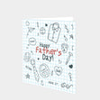 Happy Father's Day Doodle Black Card