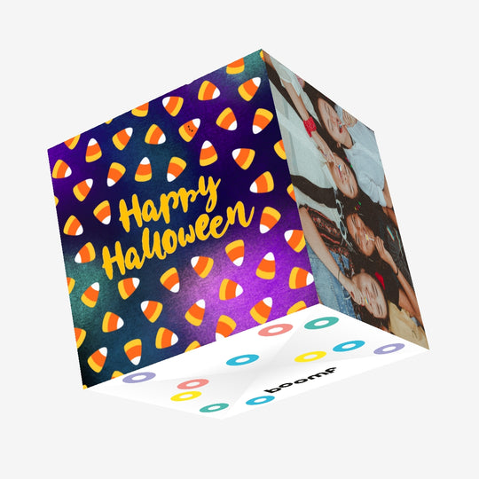 Colorful Sweets Happy Halloween Confetti-exploding Greetings Card