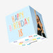 Stripes On A Blue Background Happy 18th Birthday Confetti-exploding Greetings Card