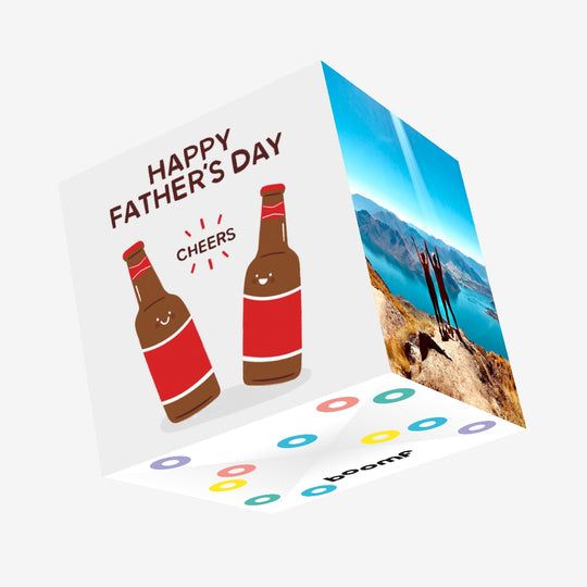 Cute Beer Bottles Father's Day Confetti-exploding Greetings Card