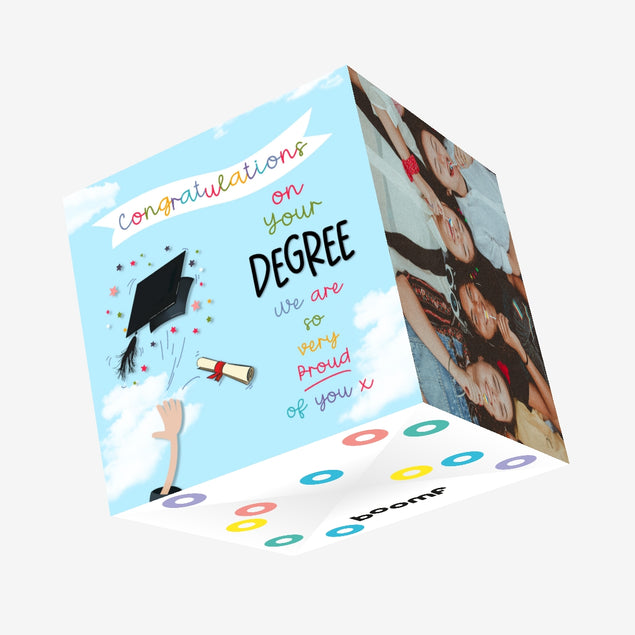 Congratulations On Your Degree So Very Proud Of You Confetti-exploding Greetings Card