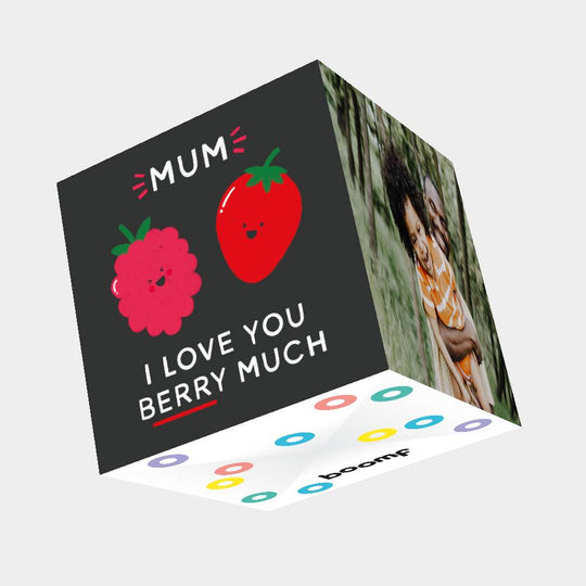 I Love You Berry Much Bomb 3D Cube Card