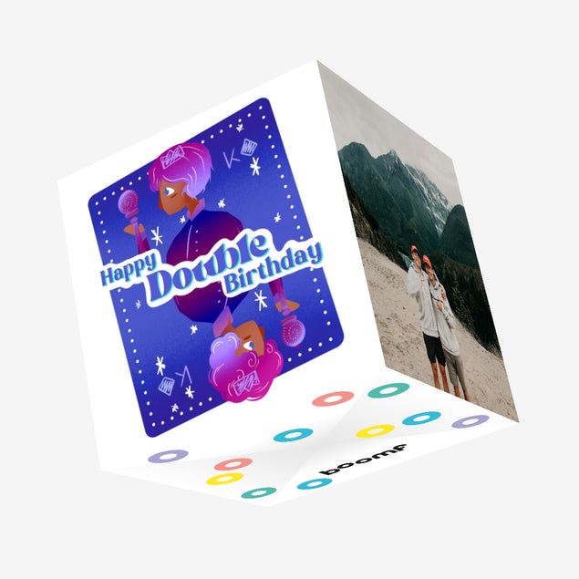 Dark Kings Happy Double Birthday Confetti-exploding Greetings Card