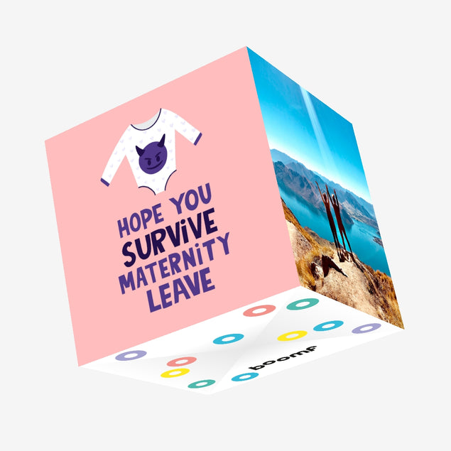 Babygrow Devil Maternity Leave Confetti-exploding Greetings Card