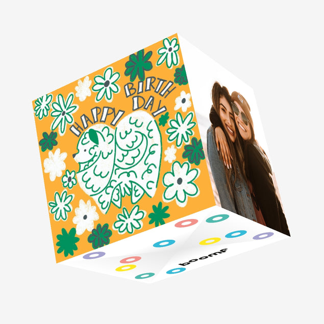 Pomeranian Happy Birthday Confetti-exploding Greetings Card