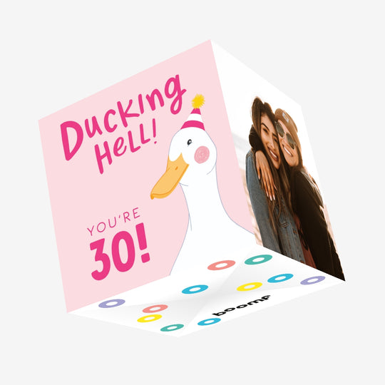 Ducking Hell You're 30 Pink Birthday Confetti-exploding Greetings Card