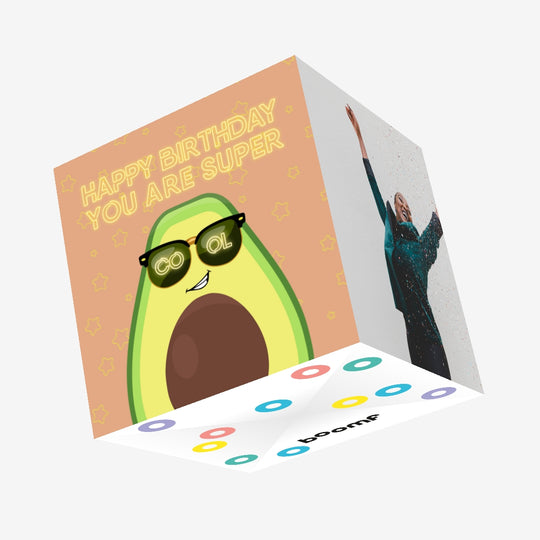 Cool Avocado Birthday Confetti-exploding Greetings Card