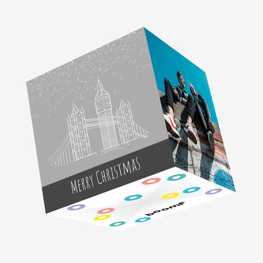 Merry Christmas London Snowfall Confetti-exploding Greetings Card
