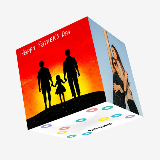 Two Dads Father's Day From Daughter Confetti-exploding Greetings Card