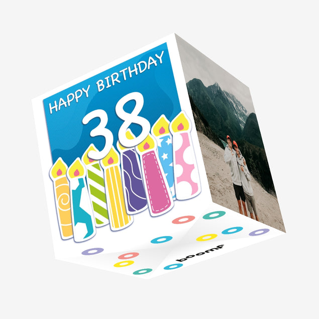 Happy 38th Birthday Confetti-exploding Greetings Card
