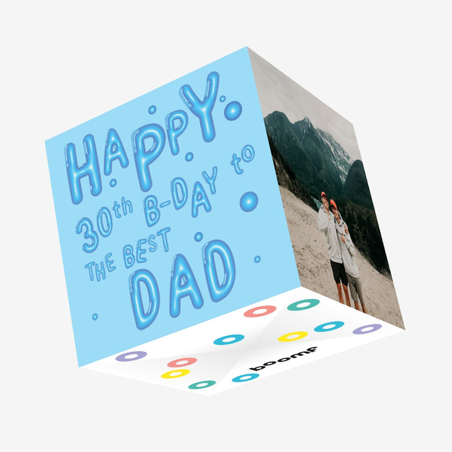 Made Of Balloons Happy 30th Birthday Dad Confetti-exploding Greetings Card