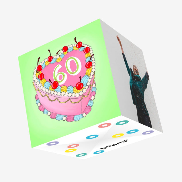 60 Birthday Cake Confetti-exploding Greetings Card