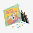 Happy Birthday Retro Camera Confetti-exploding Greetings Card
