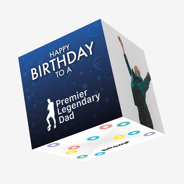 Premier League Dad Football Birthday Confetti-exploding Greetings Card