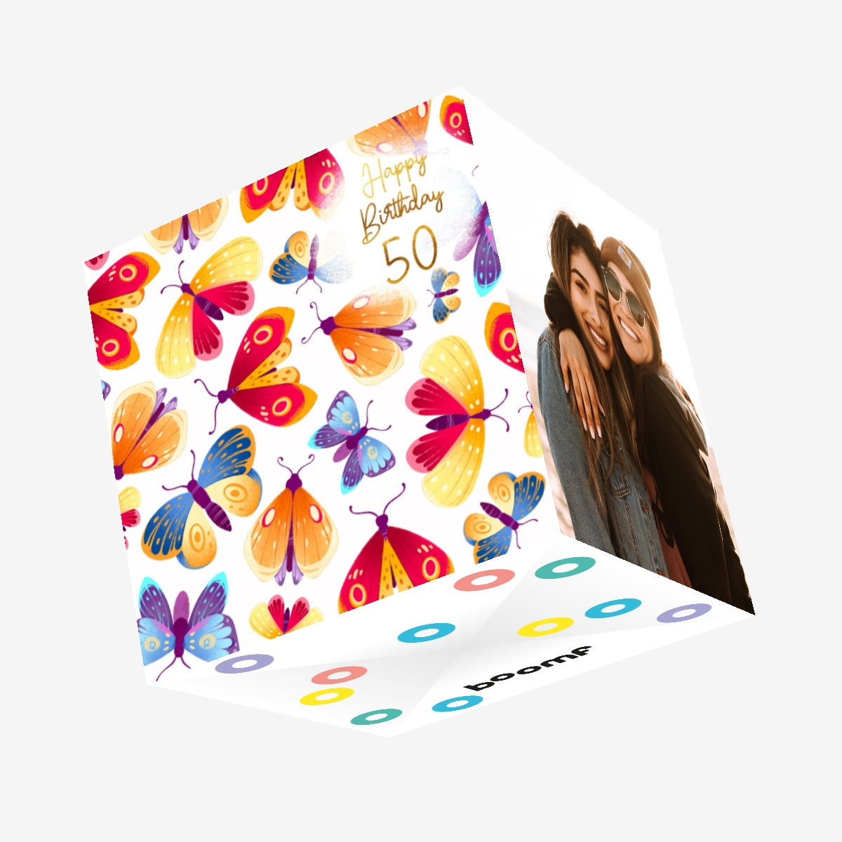 Fantastic Orange Butterflies 50th Birthday Confetti-exploding Greeting ...