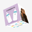 Congrats New Baby Cute Bottles Confetti-exploding Greetings Card